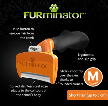 Furminator Undercoat Deshedding Tool Medium Dog Short Hair 25-50 Lbs New
